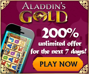Aladdins Gold Casino-Get 200% on 7 Deposits for 7 Days-PLAY NOW